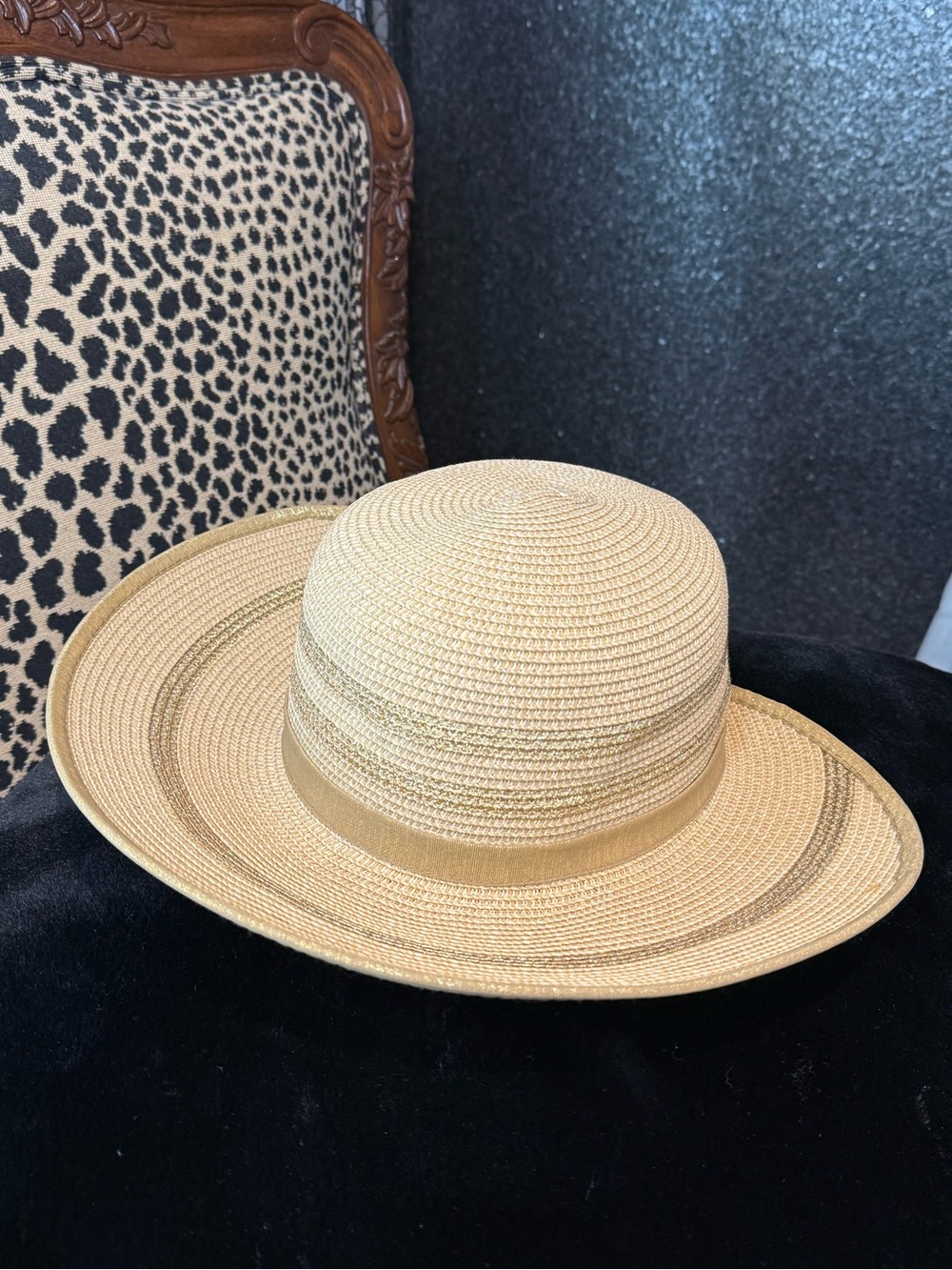 Sun N’ Sand Headwear - Backless and Tapered Hat (Gold Rim)